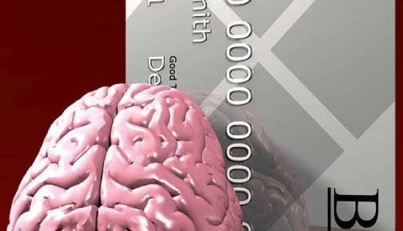 Photo of brain over a credit card