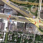 Aerial photo of road network